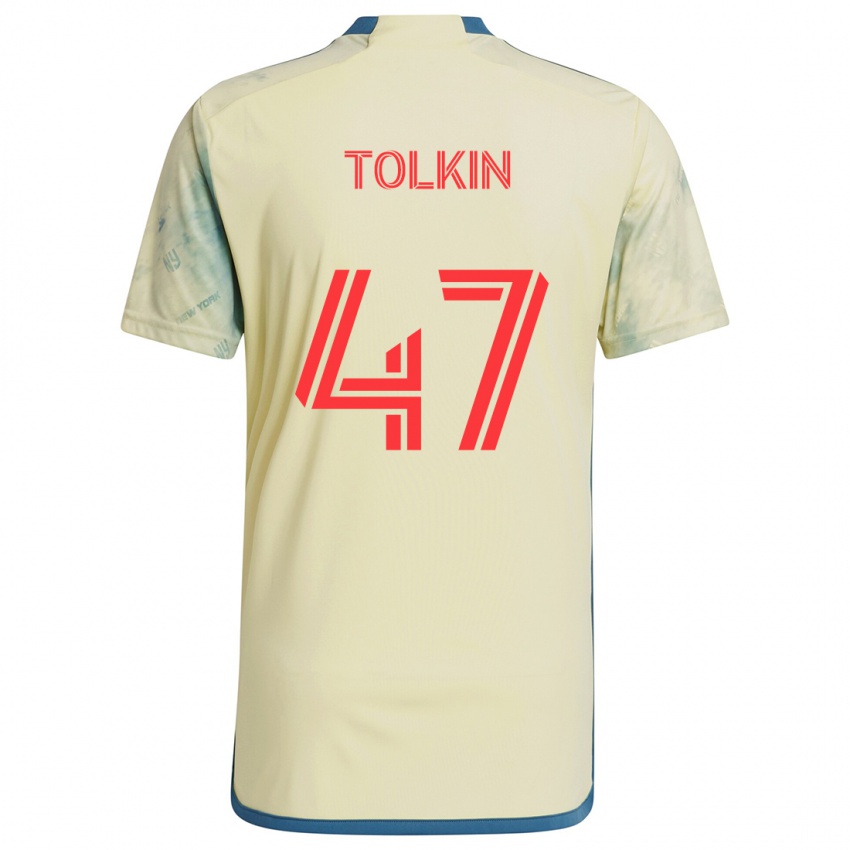 Kinder John Tolkin #47 Gelb Rot Blau Heimtrikot Trikot 2024/25 T-Shirt