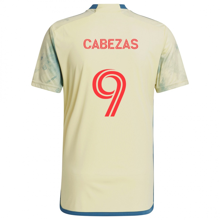 Kinder Jorge Cabezas #9 Gelb Rot Blau Heimtrikot Trikot 2024/25 T-Shirt