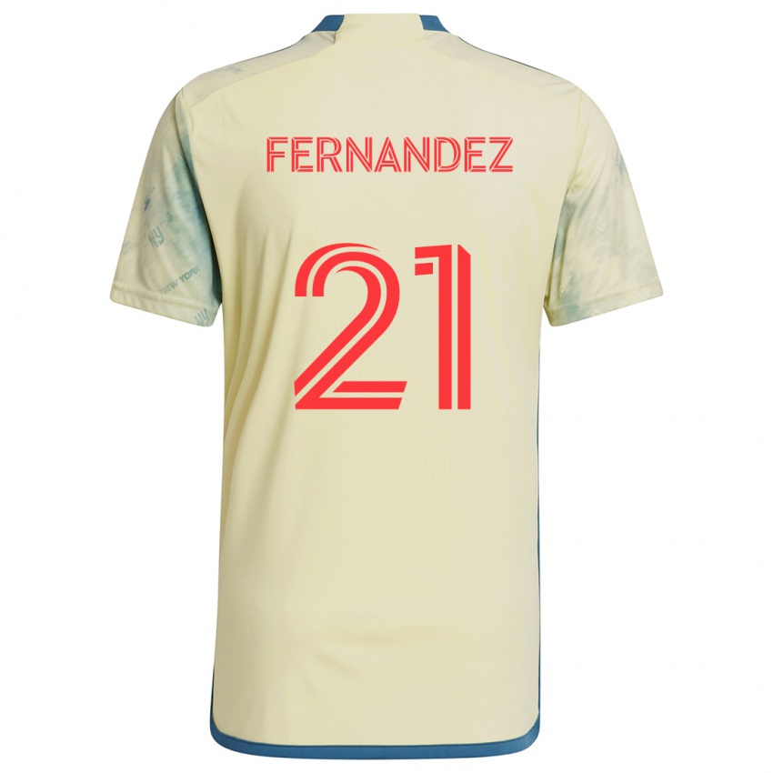 Kinder Omir Fernandez #21 Gelb Rot Blau Heimtrikot Trikot 2024/25 T-Shirt