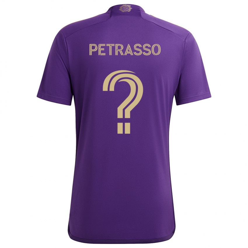 Kinder Luca Petrasso #0 Lila Gelb Heimtrikot Trikot 2024/25 T-Shirt