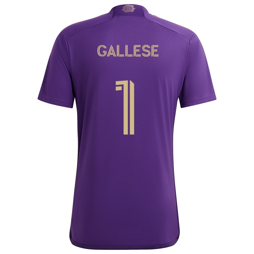 Kinder Pedro Gallese #1 Lila Gelb Heimtrikot Trikot 2024/25 T-Shirt