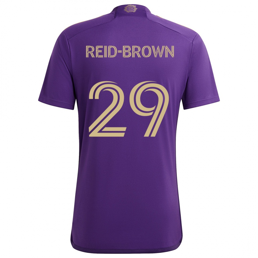 Kinder Tahir Reid-Brown #29 Lila Gelb Heimtrikot Trikot 2024/25 T-Shirt