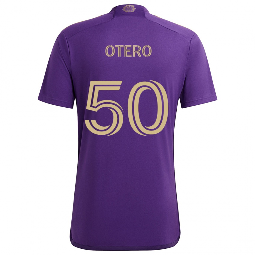 Kinder Javier Otero #50 Lila Gelb Heimtrikot Trikot 2024/25 T-Shirt