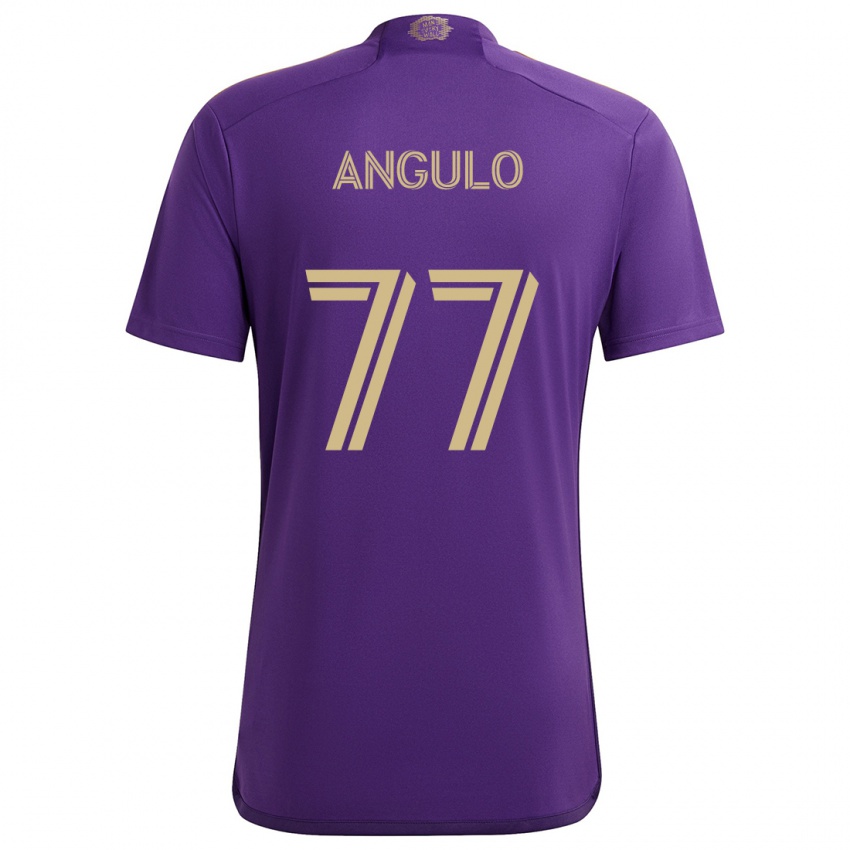 Kinder Iván Angulo #77 Lila Gelb Heimtrikot Trikot 2024/25 T-Shirt