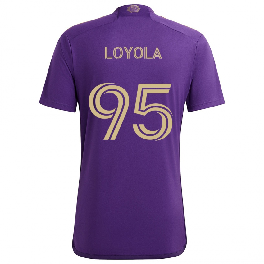 Kinder Favian Loyola #95 Lila Gelb Heimtrikot Trikot 2024/25 T-Shirt