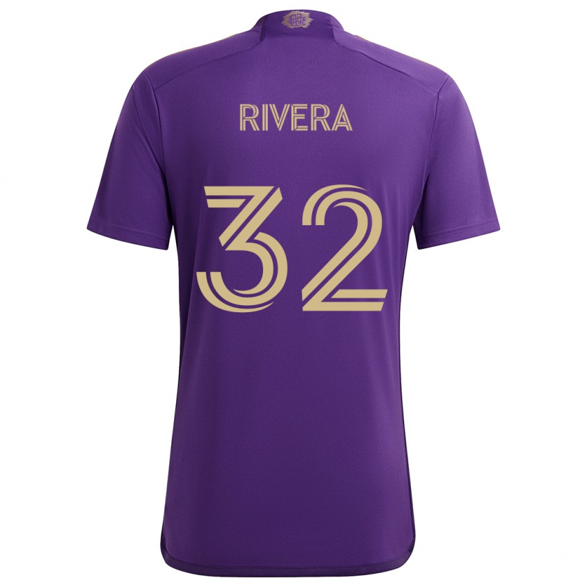 Kinder Wilfredo Rivera #32 Lila Gelb Heimtrikot Trikot 2024/25 T-Shirt