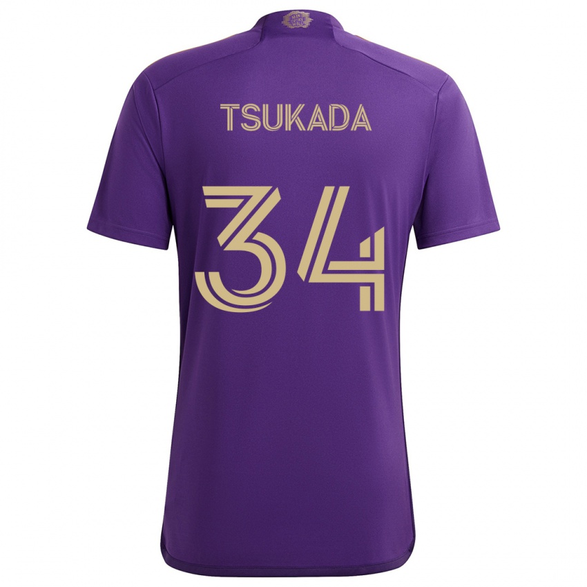 Kinder Yutaro Tsukada #34 Lila Gelb Heimtrikot Trikot 2024/25 T-Shirt