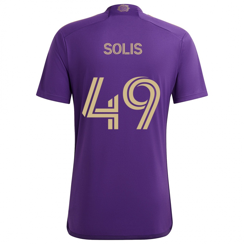 Kinder Jhon Solís #49 Lila Gelb Heimtrikot Trikot 2024/25 T-Shirt