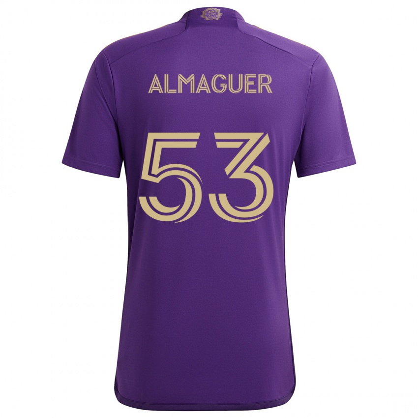 Kinder Jorge Almaguer #53 Lila Gelb Heimtrikot Trikot 2024/25 T-Shirt