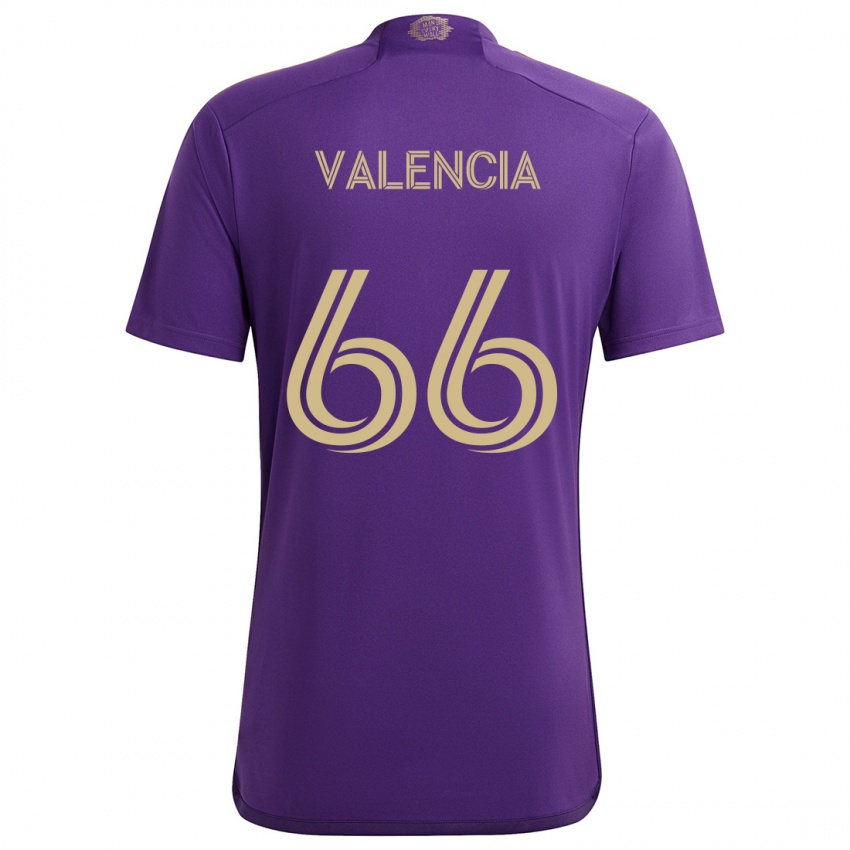 Kinder Yeiler Valencia #66 Lila Gelb Heimtrikot Trikot 2024/25 T-Shirt