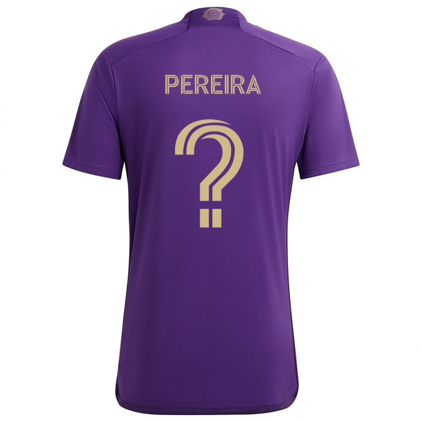 Kinder Dominic Pereira #0 Lila Gelb Heimtrikot Trikot 2024/25 T-Shirt