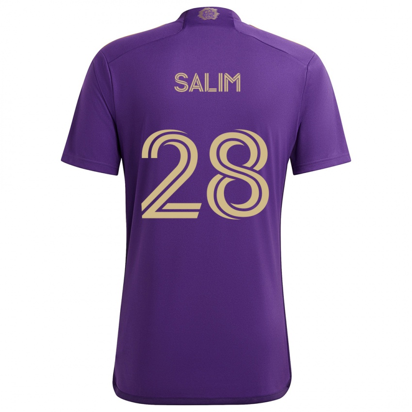 Kinder Abdi Salim #28 Lila Gelb Heimtrikot Trikot 2024/25 T-Shirt