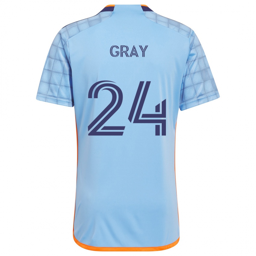 Kinder Tayvon Gray #24 Blau Orange Heimtrikot Trikot 2024/25 T-Shirt