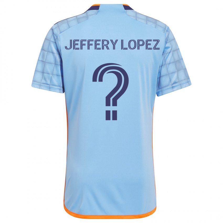 Kinder Jeffery López #0 Blau Orange Heimtrikot Trikot 2024/25 T-Shirt