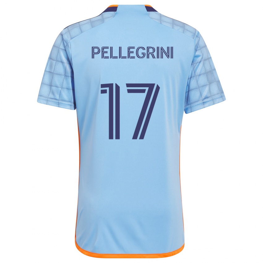 Kinder Matías Pellegrini #17 Blau Orange Heimtrikot Trikot 2024/25 T-Shirt