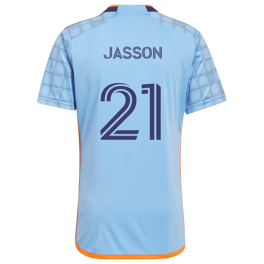 Kinder Andres Jasson #21 Blau Orange Heimtrikot Trikot 2024/25 T-Shirt