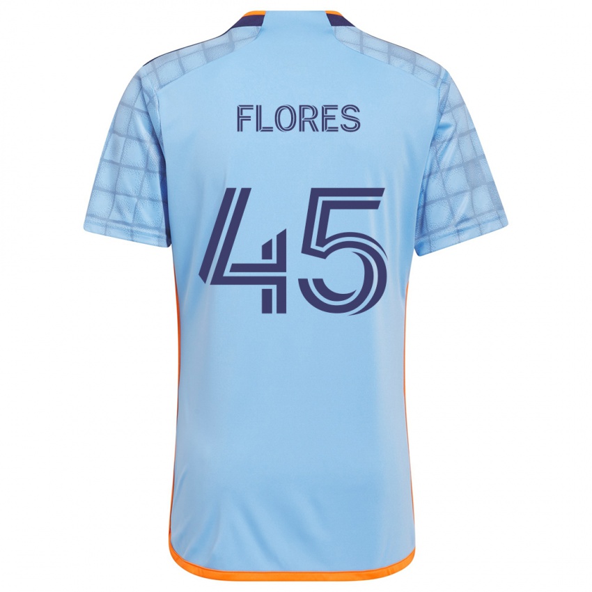 Kinder Brian Flores #45 Blau Orange Heimtrikot Trikot 2024/25 T-Shirt