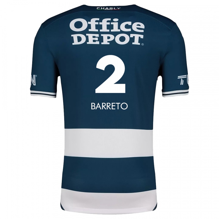 Kinder Sergio Barreto #2 Blau Weiss Heimtrikot Trikot 2024/25 T-Shirt