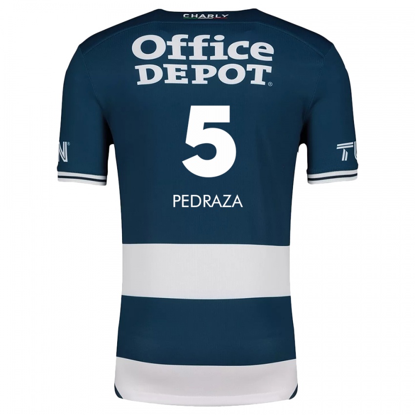 Kinder Pedro Pedraza #5 Blau Weiss Heimtrikot Trikot 2024/25 T-Shirt