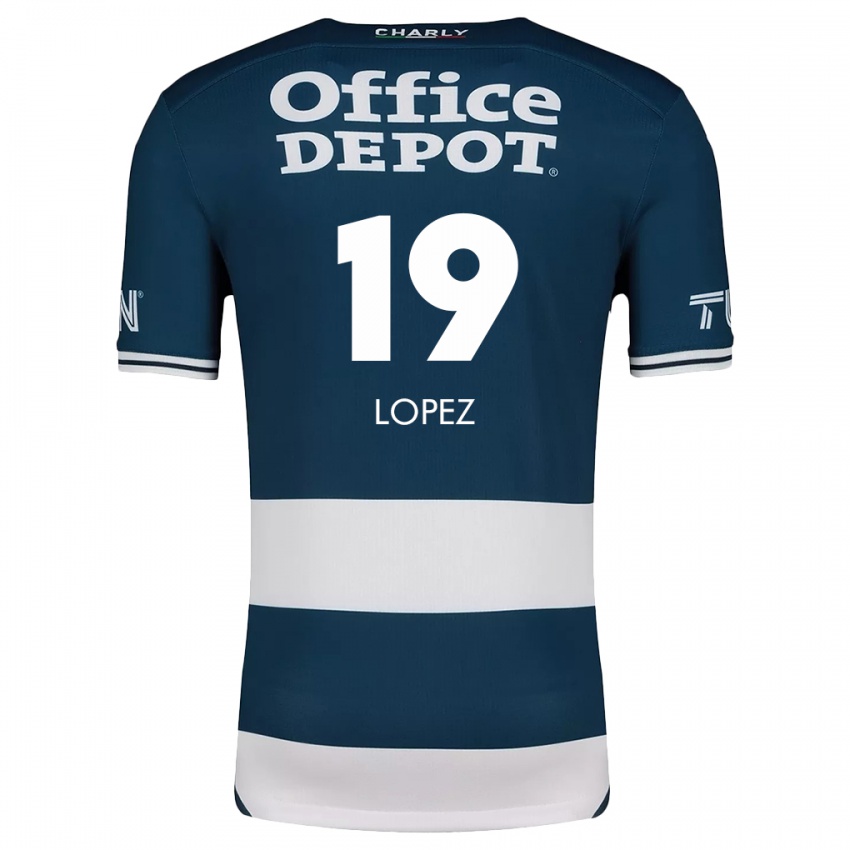 Kinder Javier Eduardo López #19 Blau Weiss Heimtrikot Trikot 2024/25 T-Shirt