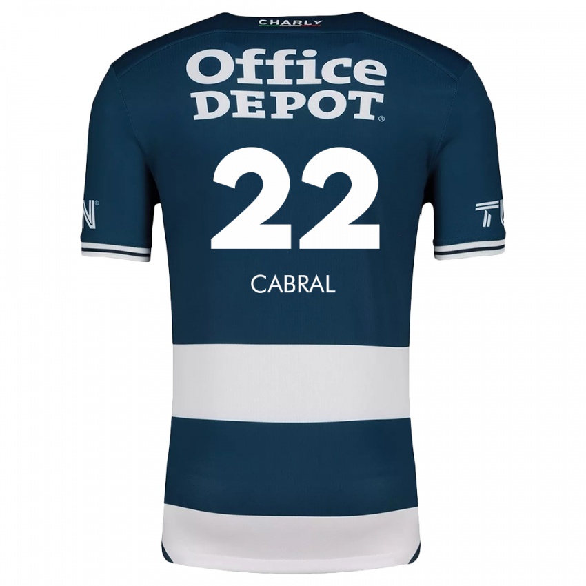 Kinder Gustavo Cabral #22 Blau Weiss Heimtrikot Trikot 2024/25 T-Shirt