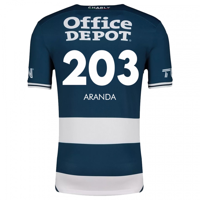 Kinder Juan Aranda #203 Blau Weiss Heimtrikot Trikot 2024/25 T-Shirt