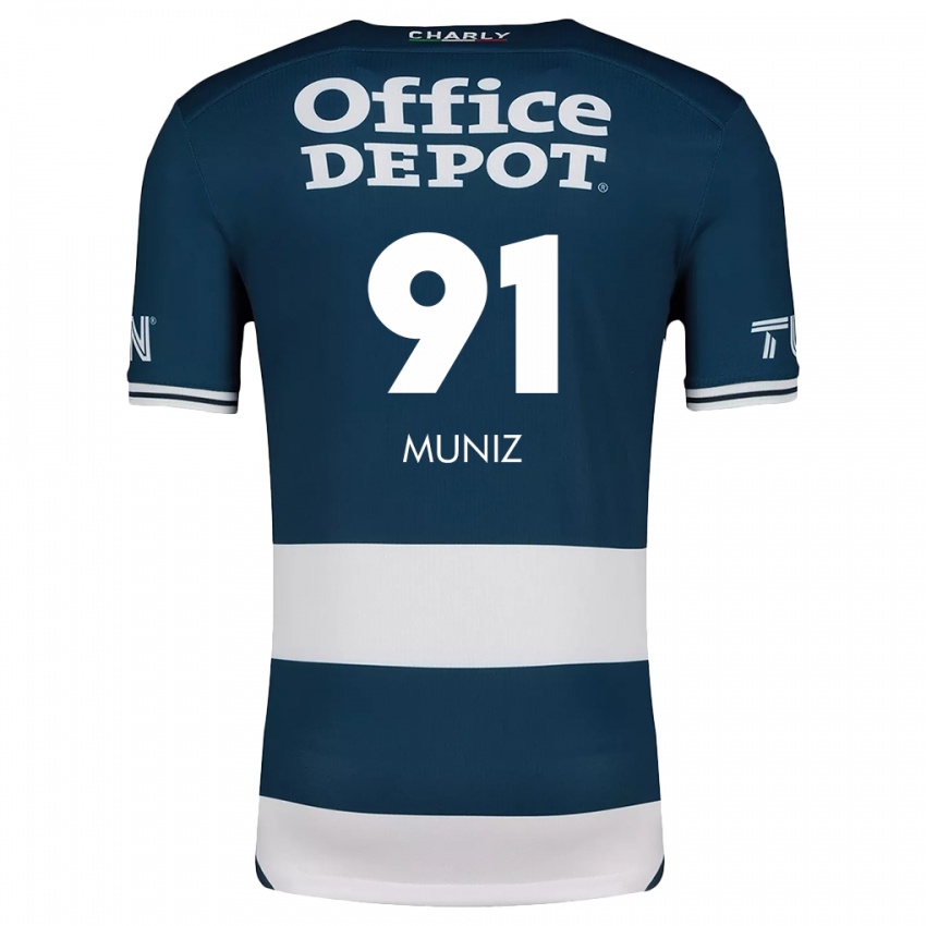 Kinder Brandon Muñiz #91 Blau Weiss Heimtrikot Trikot 2024/25 T-Shirt