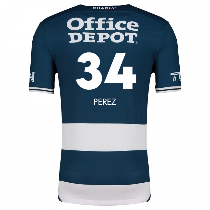 Kinder Julio Pérez #34 Blau Weiss Heimtrikot Trikot 2024/25 T-Shirt