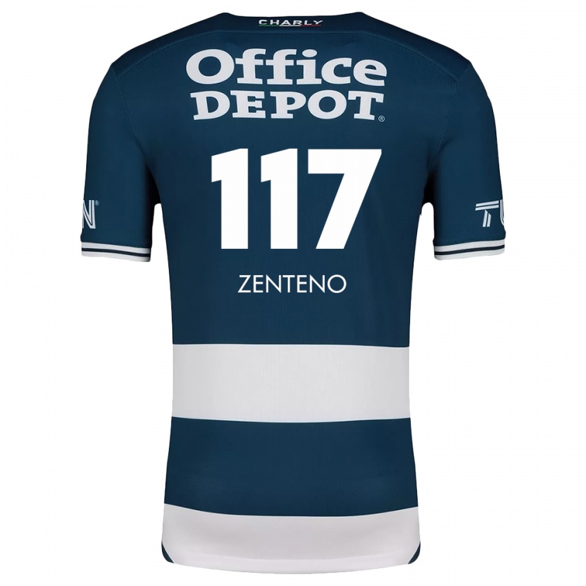 Kinder Gustavo Zenteno #117 Blau Weiss Heimtrikot Trikot 2024/25 T-Shirt