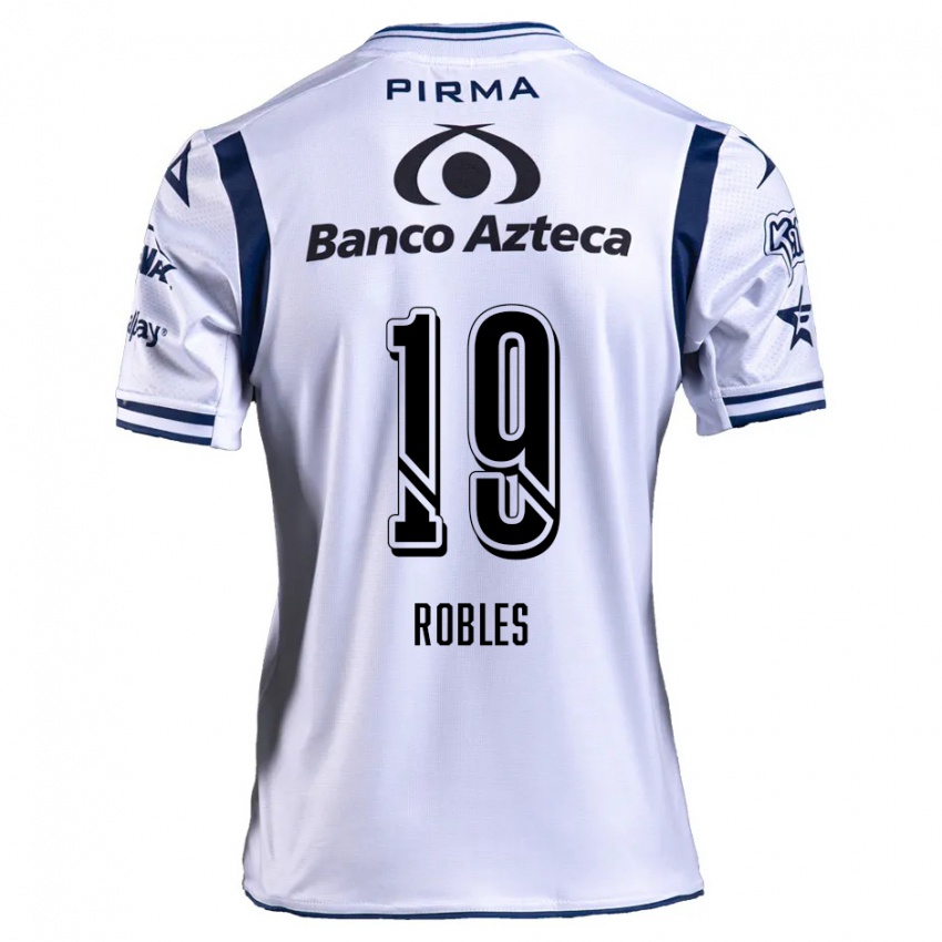 Kinder Ángel Robles #19 Weiß Marineblau Heimtrikot Trikot 2024/25 T-Shirt