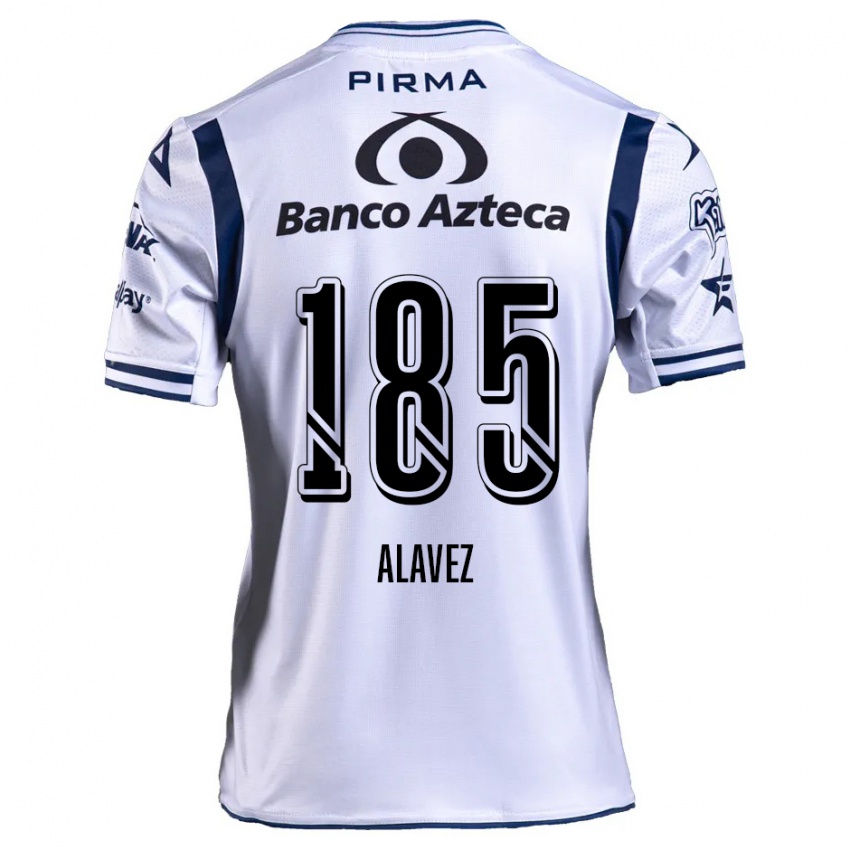 Kinder Brian Alavez #185 Weiß Marineblau Heimtrikot Trikot 2024/25 T-Shirt