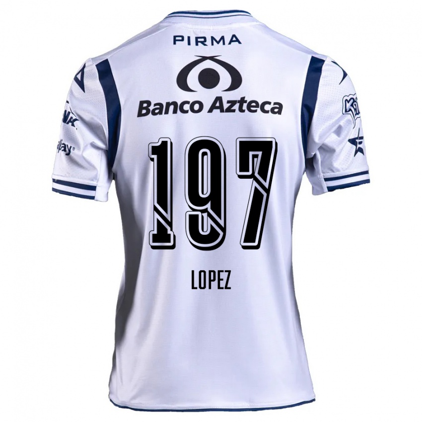 Kinder Sebastián López #197 Weiß Marineblau Heimtrikot Trikot 2024/25 T-Shirt