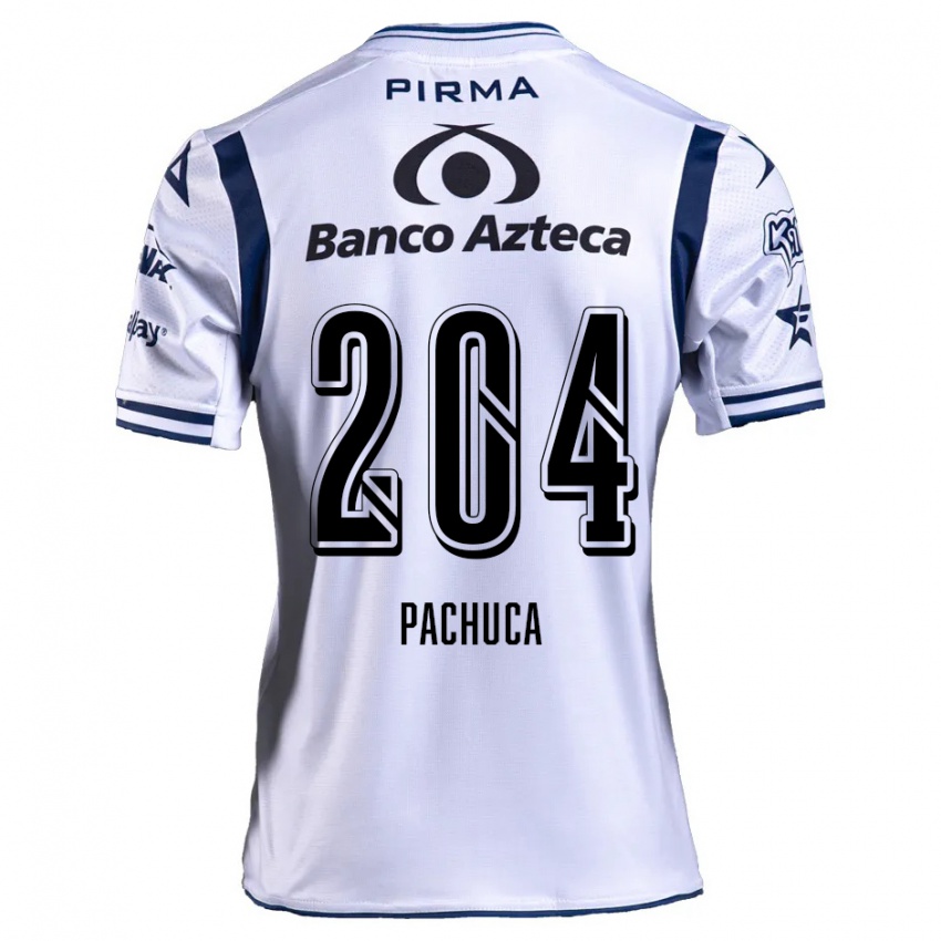 Kinder José Pachuca #204 Weiß Marineblau Heimtrikot Trikot 2024/25 T-Shirt