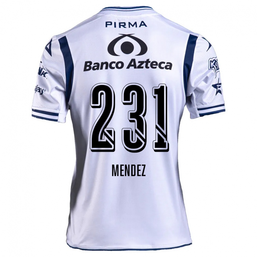 Kinder Alejandro Méndez #231 Weiß Marineblau Heimtrikot Trikot 2024/25 T-Shirt