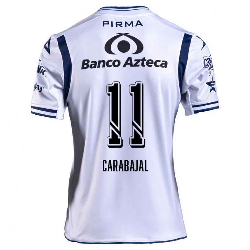 Kinder Gabriel Carabajal #11 Weiß Marineblau Heimtrikot Trikot 2024/25 T-Shirt