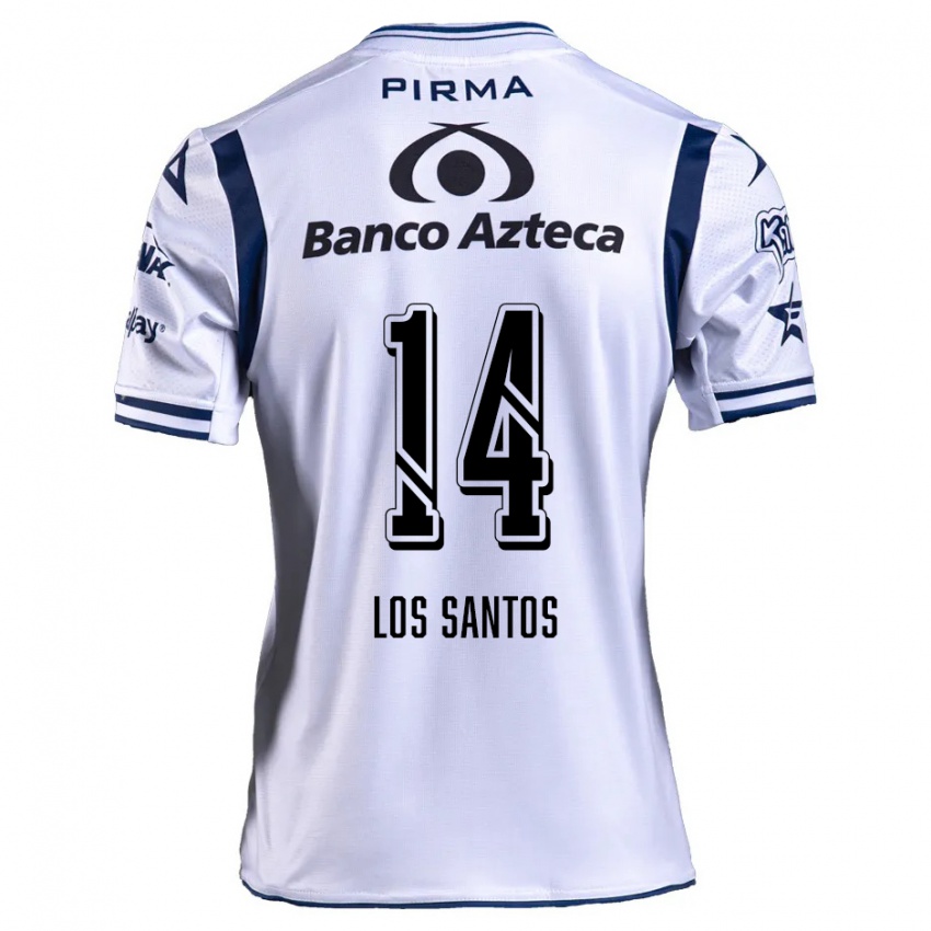 Kinder Lucas De Los Santos #14 Weiß Marineblau Heimtrikot Trikot 2024/25 T-Shirt