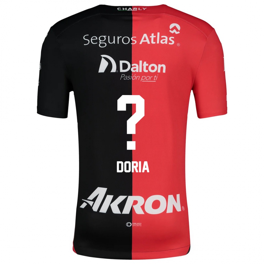 Kinder Matheus Dória #0 Rot Schwarz Heimtrikot Trikot 2024/25 T-Shirt