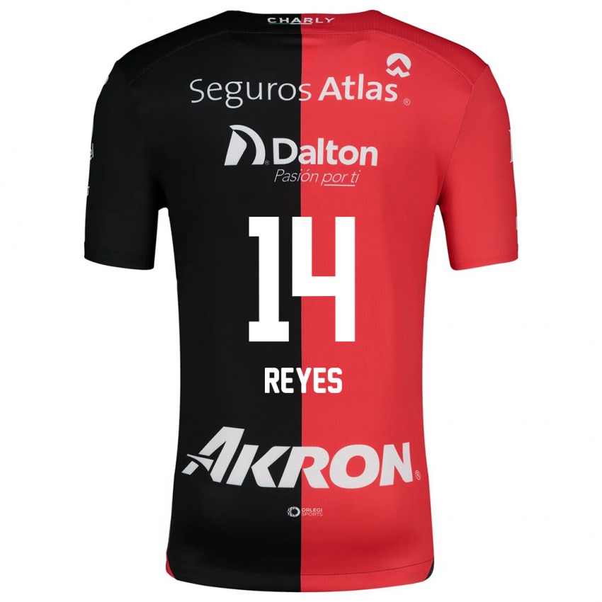 Kinder Luis Reyes #14 Rot Schwarz Heimtrikot Trikot 2024/25 T-Shirt