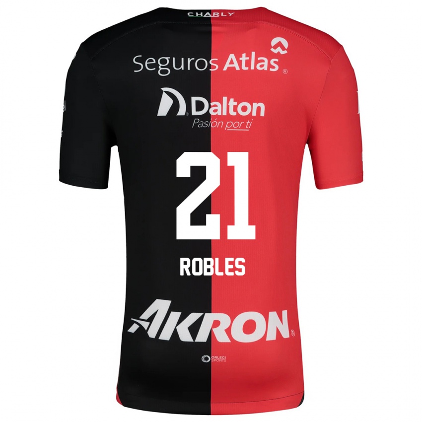 Kinder Carlos Robles #21 Rot Schwarz Heimtrikot Trikot 2024/25 T-Shirt