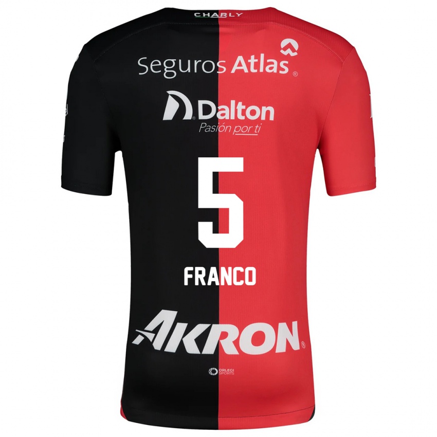 Kinder Alejandra Franco #5 Rot Schwarz Heimtrikot Trikot 2024/25 T-Shirt