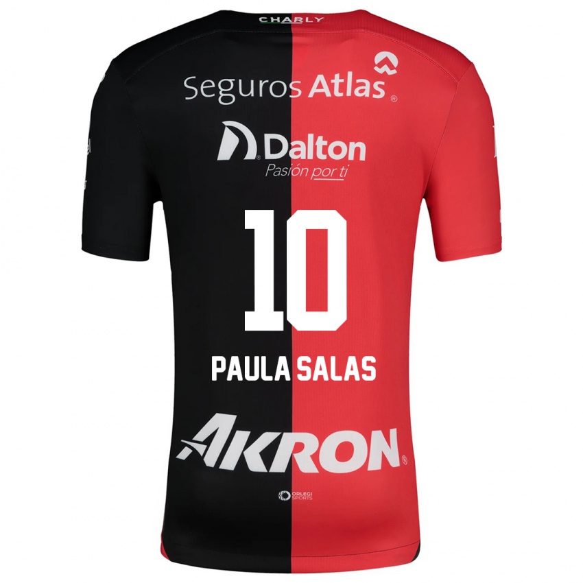 Kinder María Paula Salas #10 Rot Schwarz Heimtrikot Trikot 2024/25 T-Shirt