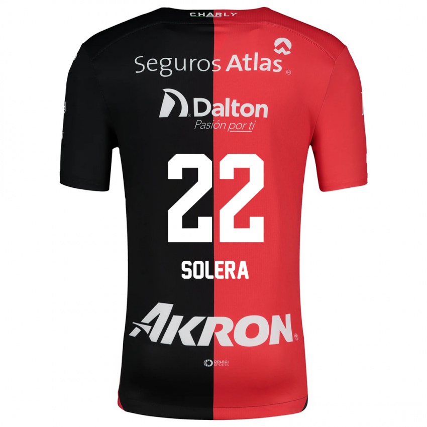 Kinder Daniela Solera #22 Rot Schwarz Heimtrikot Trikot 2024/25 T-Shirt