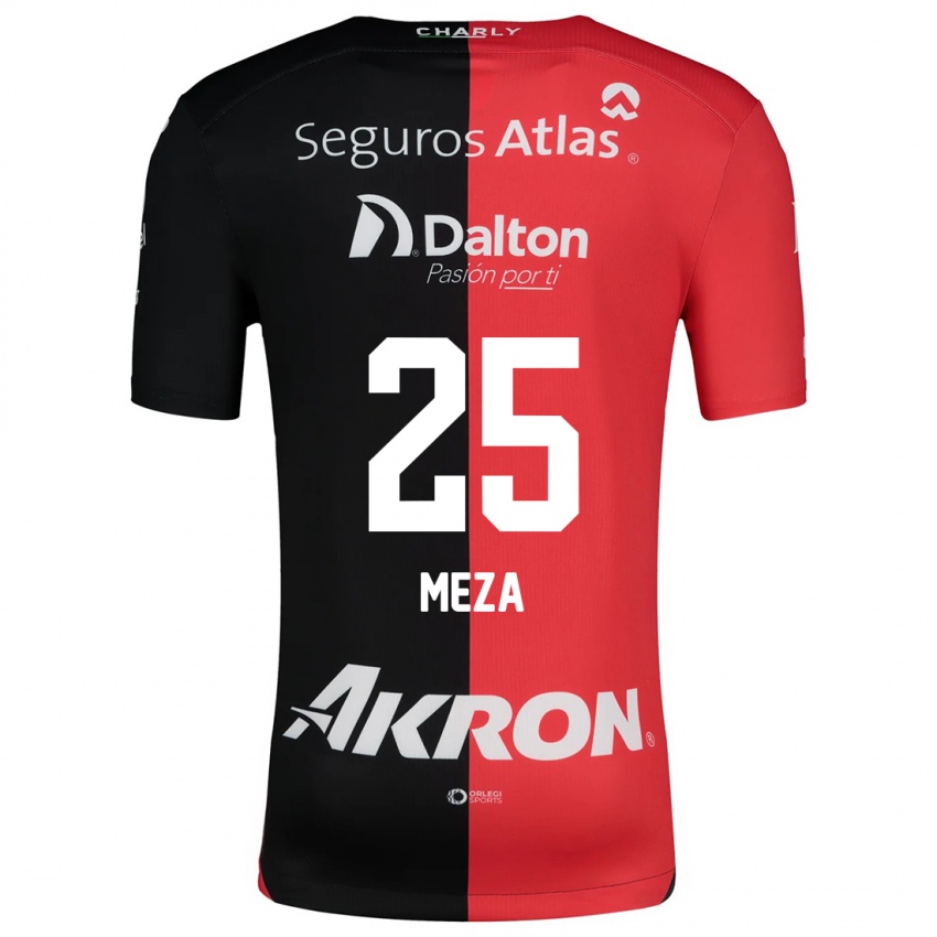 Kinder Daniela Meza #25 Rot Schwarz Heimtrikot Trikot 2024/25 T-Shirt