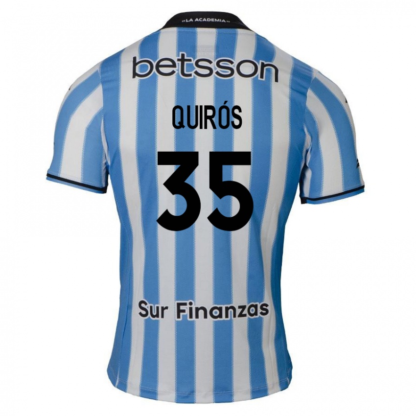 Kinder Santiago Quirós #35 Blau Weiß Schwarz Heimtrikot Trikot 2024/25 T-Shirt