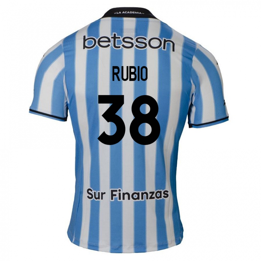 Kinder Tobías Rubio #38 Blau Weiß Schwarz Heimtrikot Trikot 2024/25 T-Shirt