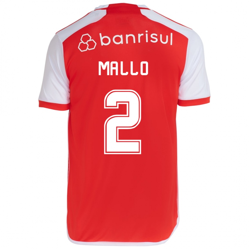 Kinder Hugo Mallo #2 Rot-Weiss Heimtrikot Trikot 2024/25 T-Shirt