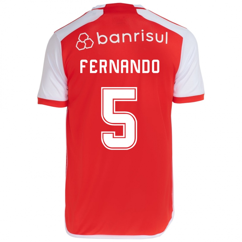 Kinder Fernando #5 Rot-Weiss Heimtrikot Trikot 2024/25 T-Shirt