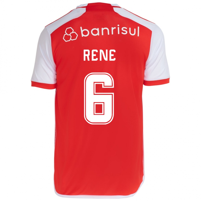 Kinder Rene #6 Rot-Weiss Heimtrikot Trikot 2024/25 T-Shirt