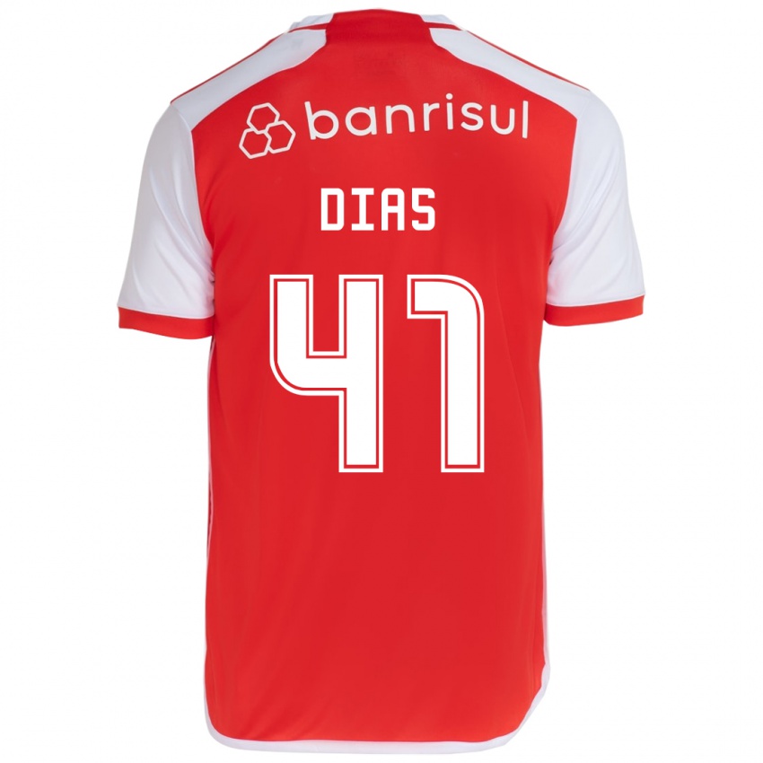 Kinder Matheus Dias #41 Rot-Weiss Heimtrikot Trikot 2024/25 T-Shirt