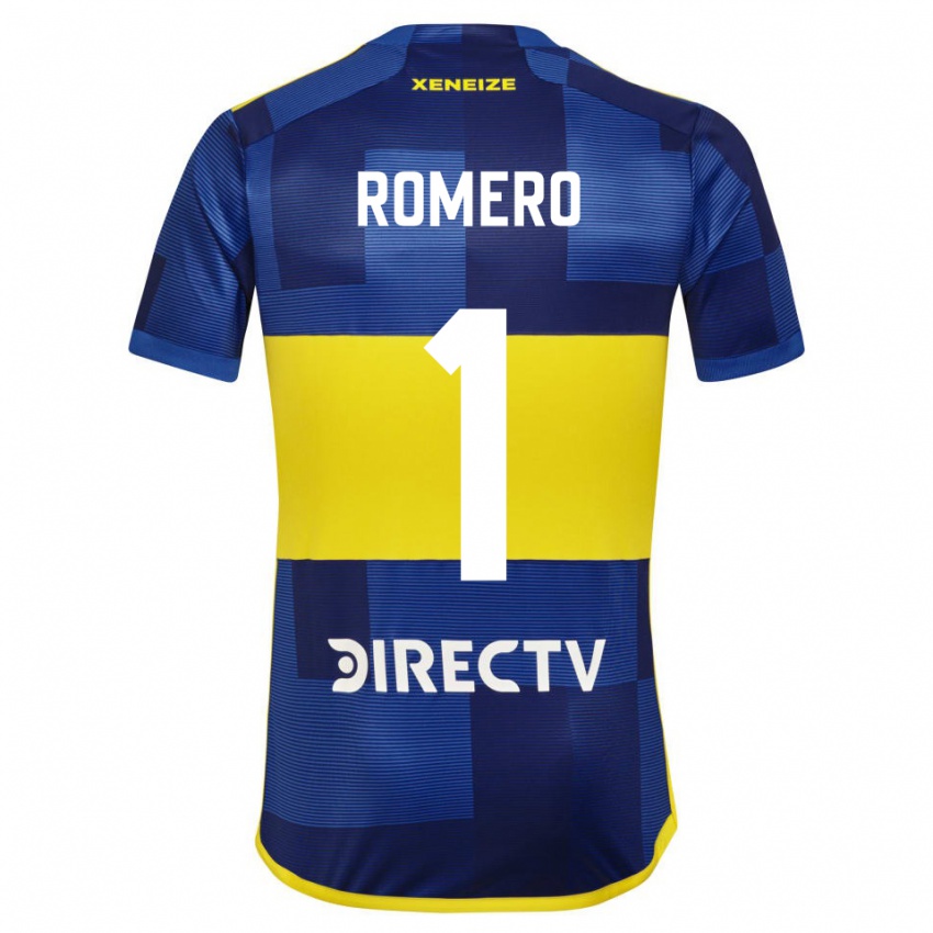 Kinder Sergio Romero #1 Blau Gelb Heimtrikot Trikot 2024/25 T-Shirt